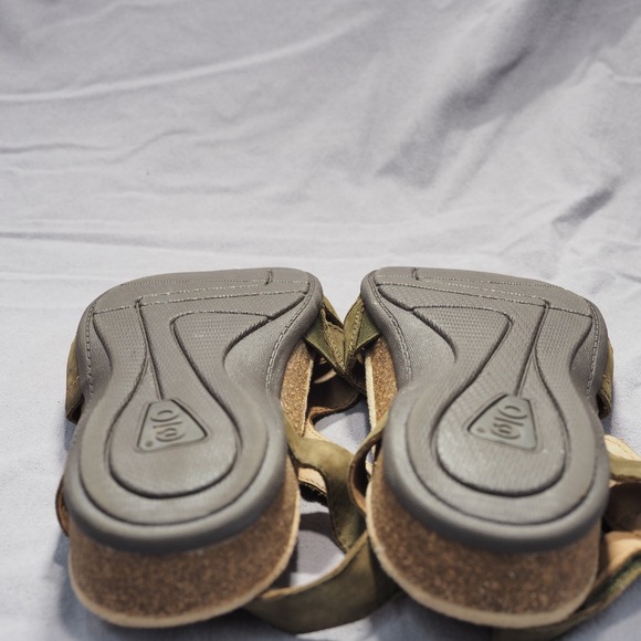 Earth Origins Sandals Womens 7 Wide Birdine Olive Green Slingback Leather Shoes - Picture 11 of 11